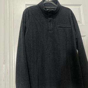 Free Fly Bamboo Sherpa Fleece Button Up Pullover Gray Mens Size Large